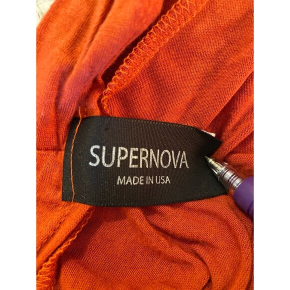 Supernova  Shrug Vest Sz XL with Pockets! Dark Orange Sleeveless Stretchy Flowy - Picture 6 of 11